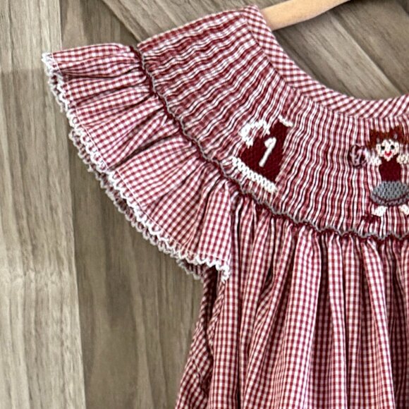 KREWE Girls Dress Size 5 Red Gingham Christmas Holiday Festive Party Babydoll - Picture 6 of 6